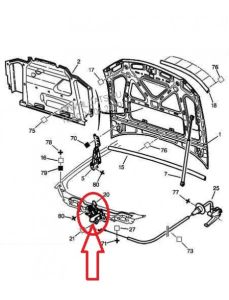 Variklio Gaubto Spyna Priekis Originalus Citroen Peugeot 406 793450