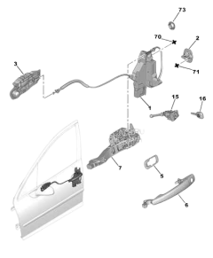 Durų užrakto mechanizmas Originalus Priekis Dešinė Peugeot 407 9136FE