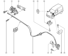 Bagažinės rankena Priekis Kangoo Megane 7700834395