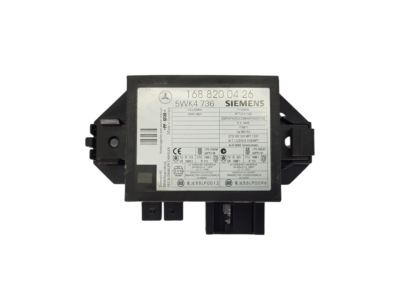Valdymo Blokas Immo Mercedes-Benz 1688200426 5WK4736 Siemens 20135 main product photo