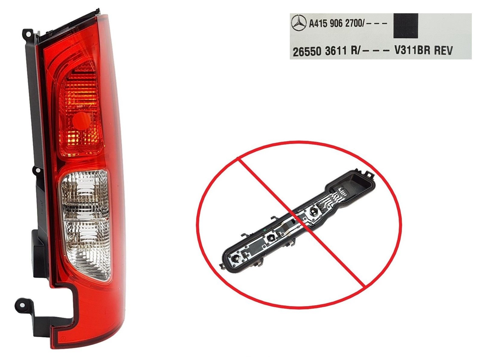 Žibintas Dešinė Galas Mercedes Citan A4159062700 2012-2021 Naujas Originalus main product photo