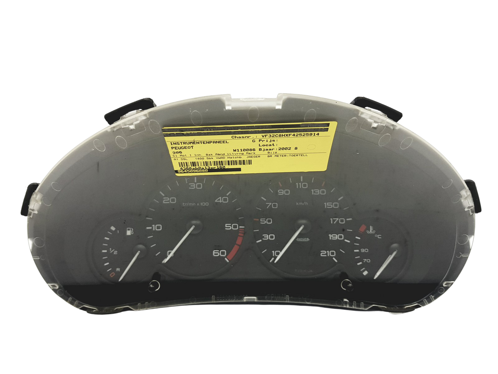 Tachometras Peugeot 206 9645096080 000640102 49092 main product photo
