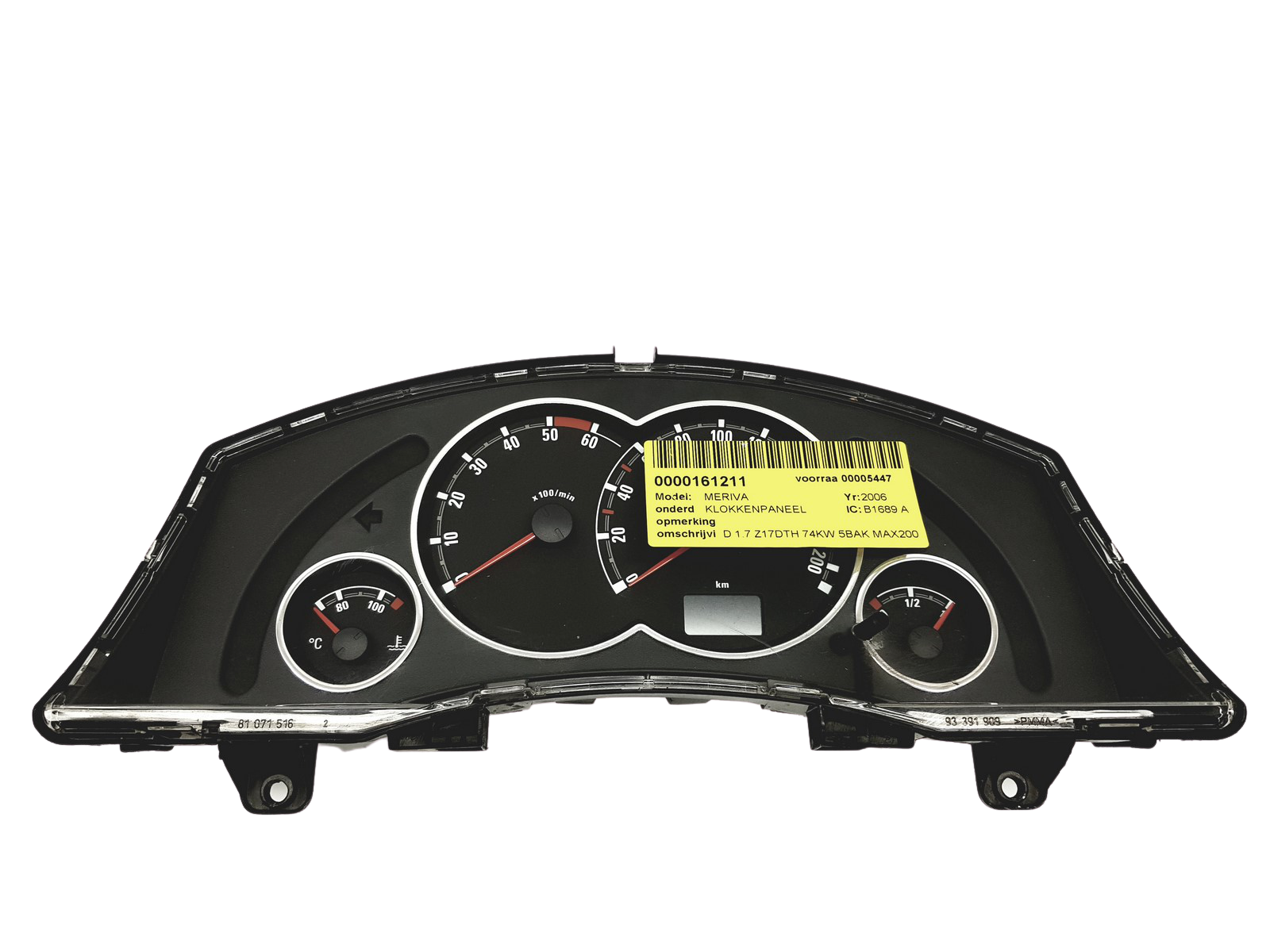 Spidometras Opel Meriva A 13201075BG 110080333001 31240 main product photo